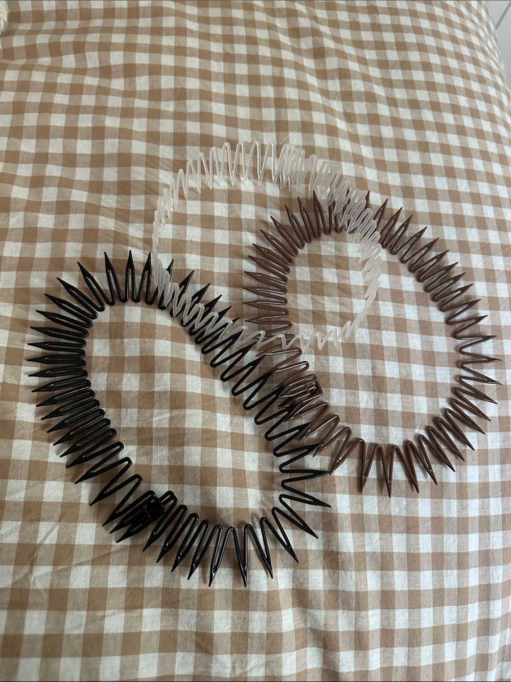 3-Pack Neutral Spiked Coil Hairbands – Black, Clear, Brown